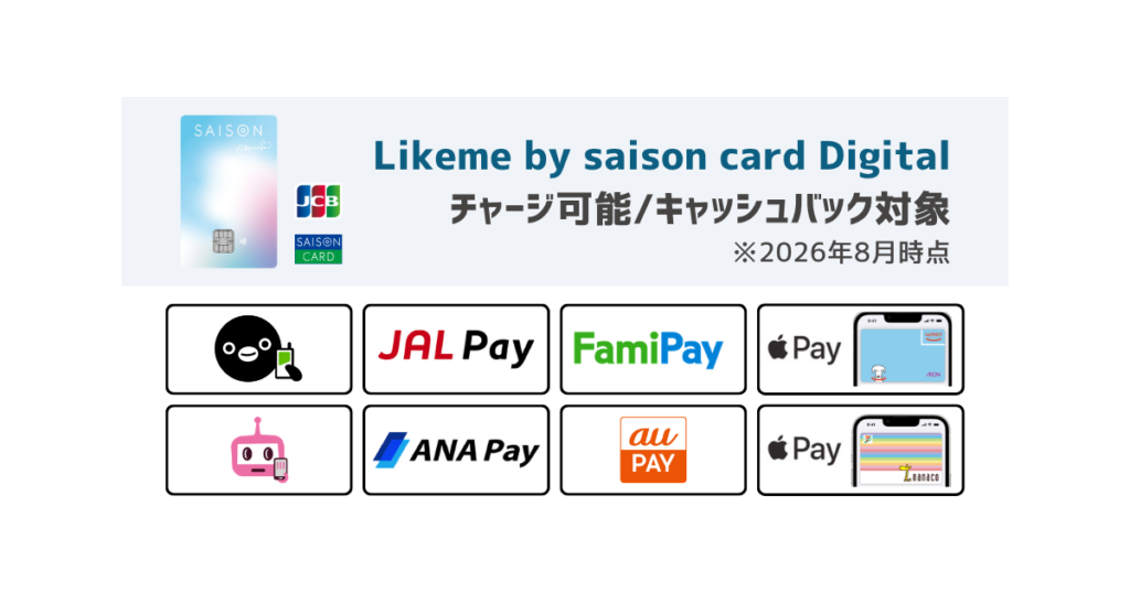 Likeme by saison cardはチャージにも強いところが魅力